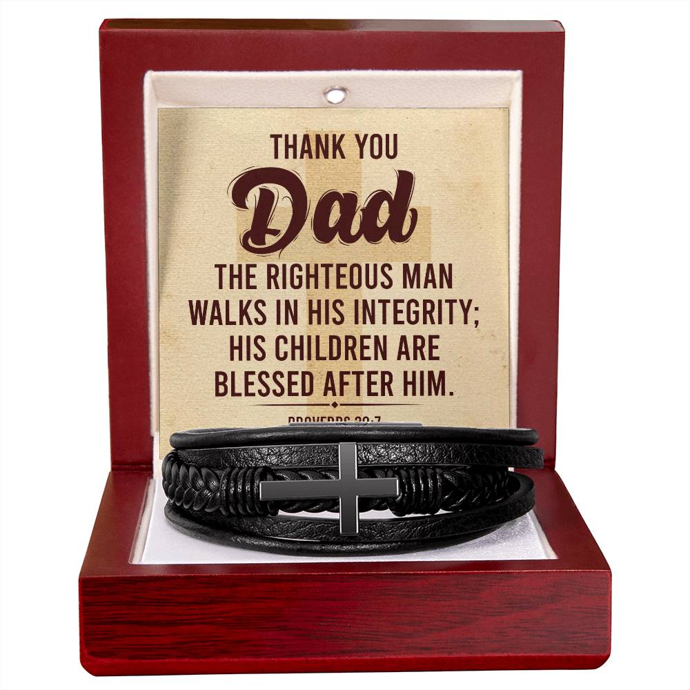 Father's Day│ Git for Dad│ Cross Leather Bracelet│ Faith - MyRoomyStuff