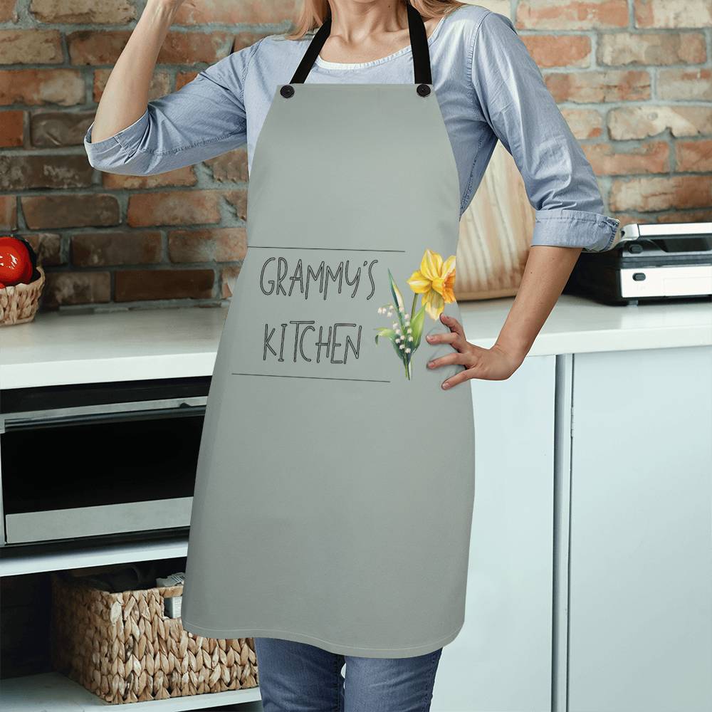 Personalized Linen Kitchen Apron│ Custom Cooking Apron│ Gift for Grammys - MyRoomyStuff