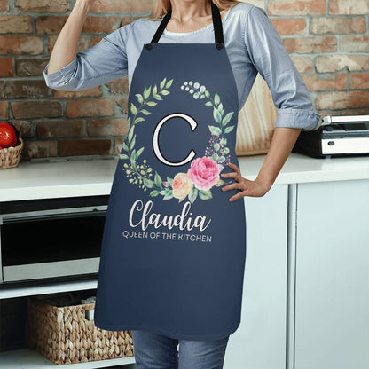 Personalized Linen Kitchen Apron│ Custom Cooking Apron│ Gift│ Queen of the Kitchen - MyRoomyStuff