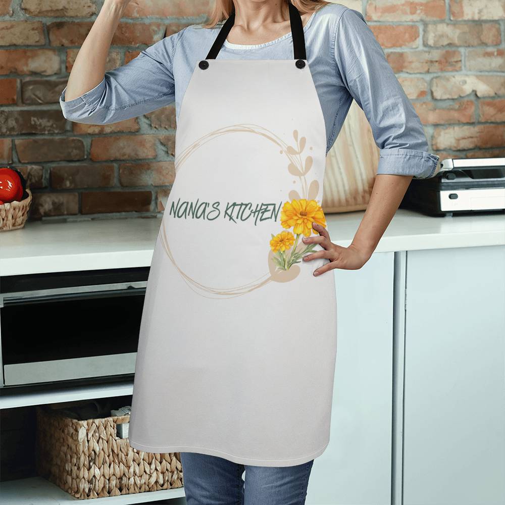 Personalized Linen Kitchen Apron│ Custom Cooking Apron│ Gift for Nana - MyRoomyStuff