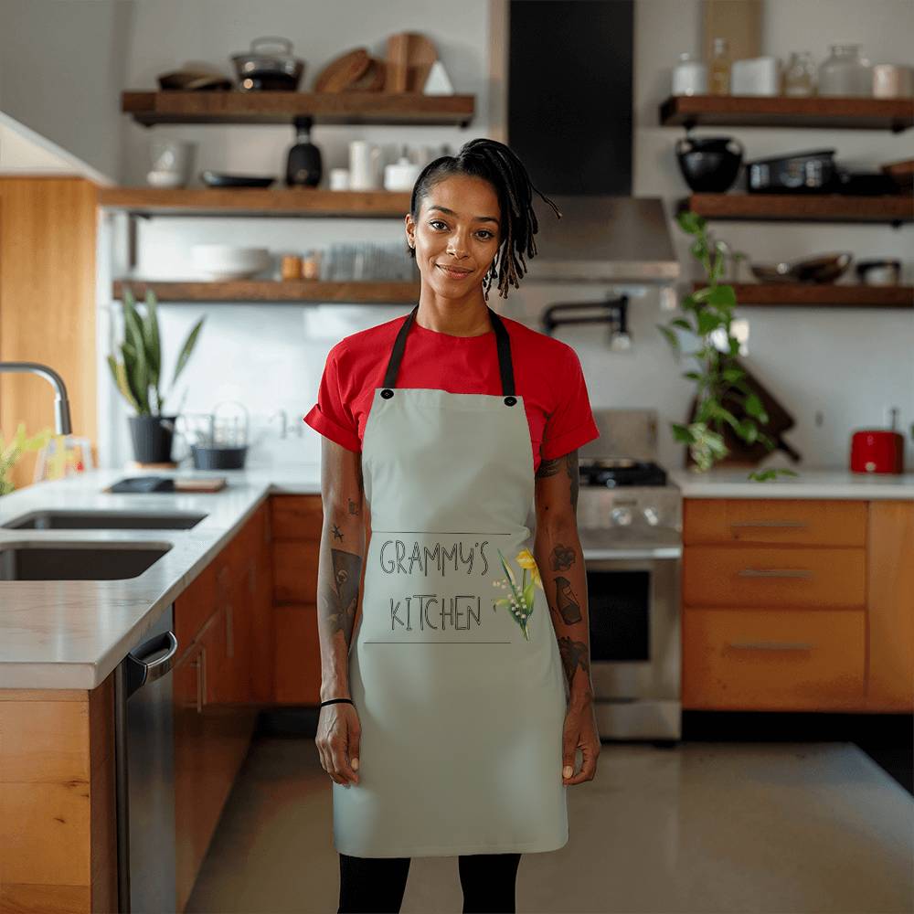 Personalized Linen Kitchen Apron│ Custom Cooking Apron│ Gift for Grammys - MyRoomyStuff