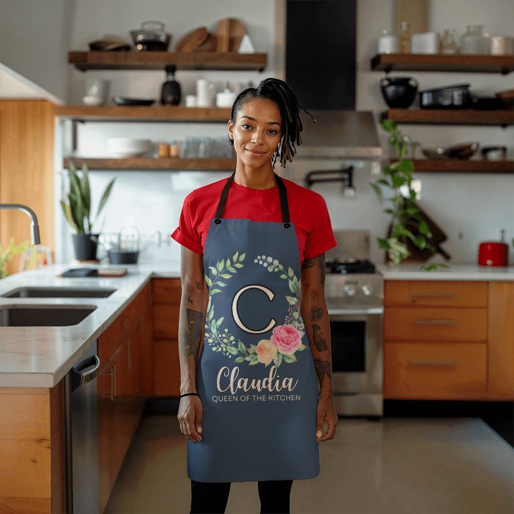 Personalized Linen Kitchen Apron│ Custom Cooking Apron│ Gift│ Queen of the Kitchen - MyRoomyStuff