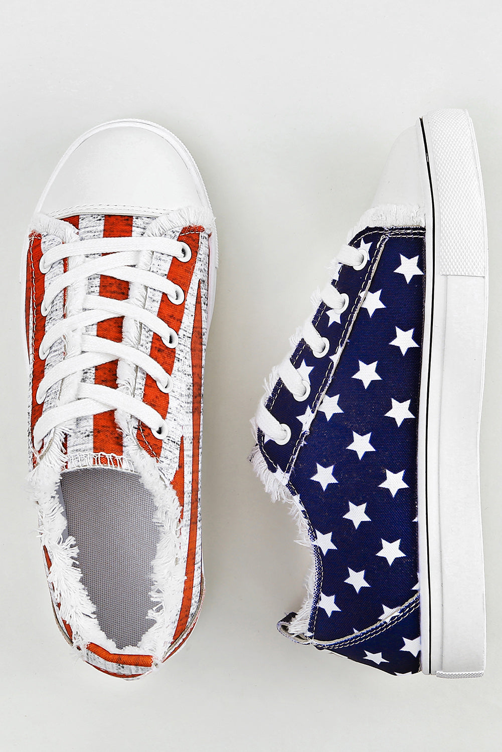 4th of July│ Shoes│ American Flag│ Canvas Flat Shoes│ Unisex - MyRoomyStuff